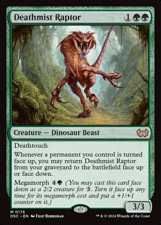 Deathmist Raptor 176/40 (Commander: Duskmourn: House of Horror)  | Good Games Morley