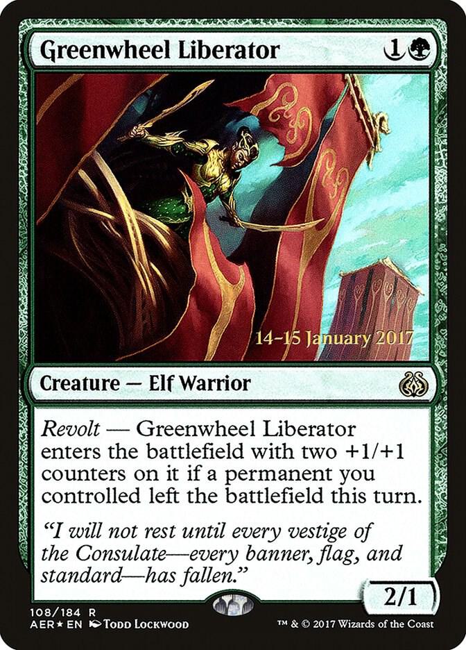 Greenwheel Liberator 108 (Prerelease Cards)  - Foil | Good Games Morley