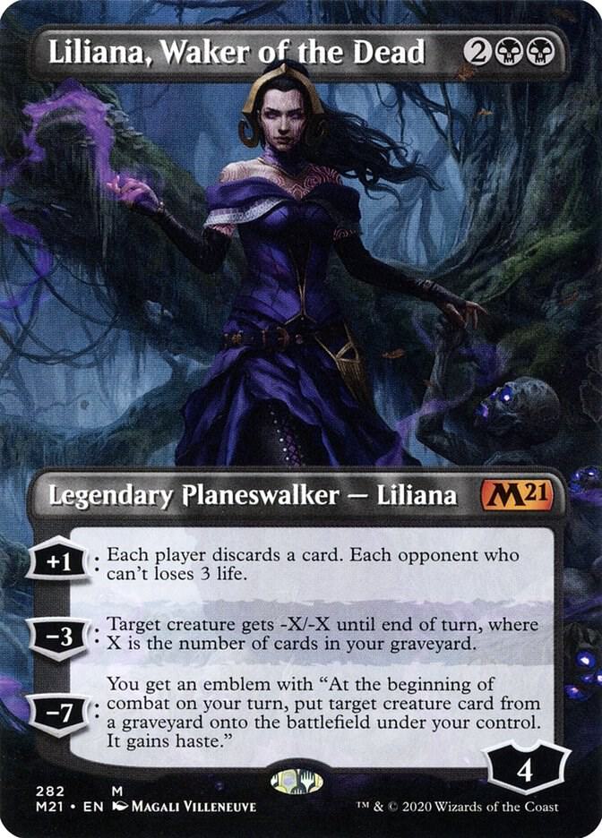 Liliana, Waker of the Dead 282 (Core Set 2021)  - Borderless Foil | Good Games Morley