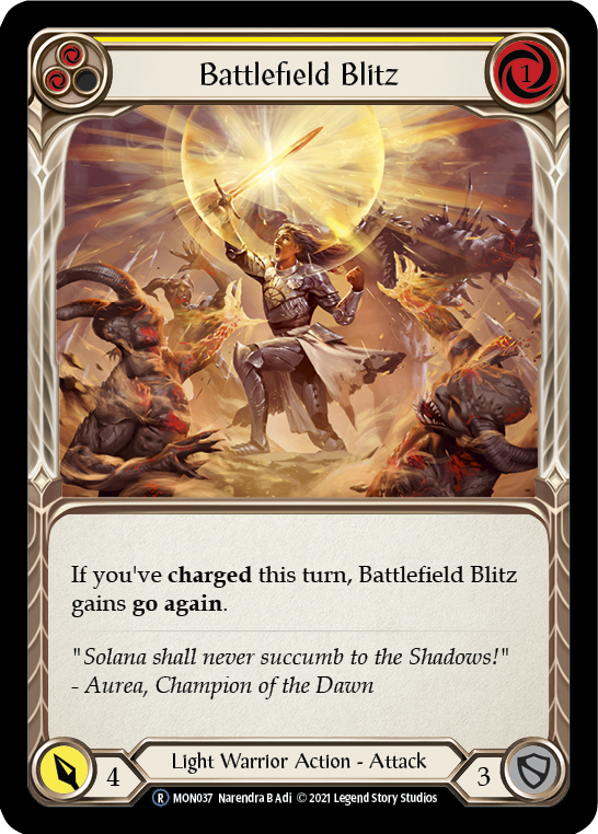 Battlefield Blitz (Yellow) [U-MON037-RF] (Monarch Unlimited)  Unlimited Rainbow Foil | Good Games Morley