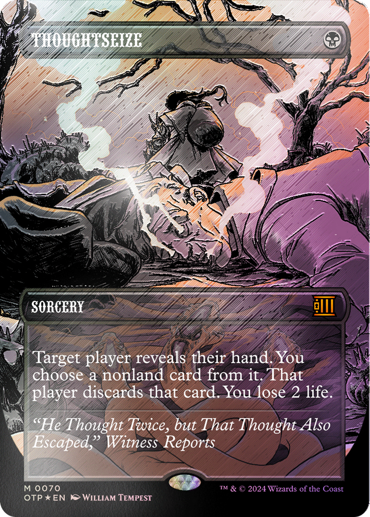 Thoughtseize (Textured Foil) [Outlaws of Thunder Junction: Breaking News] | Good Games Morley