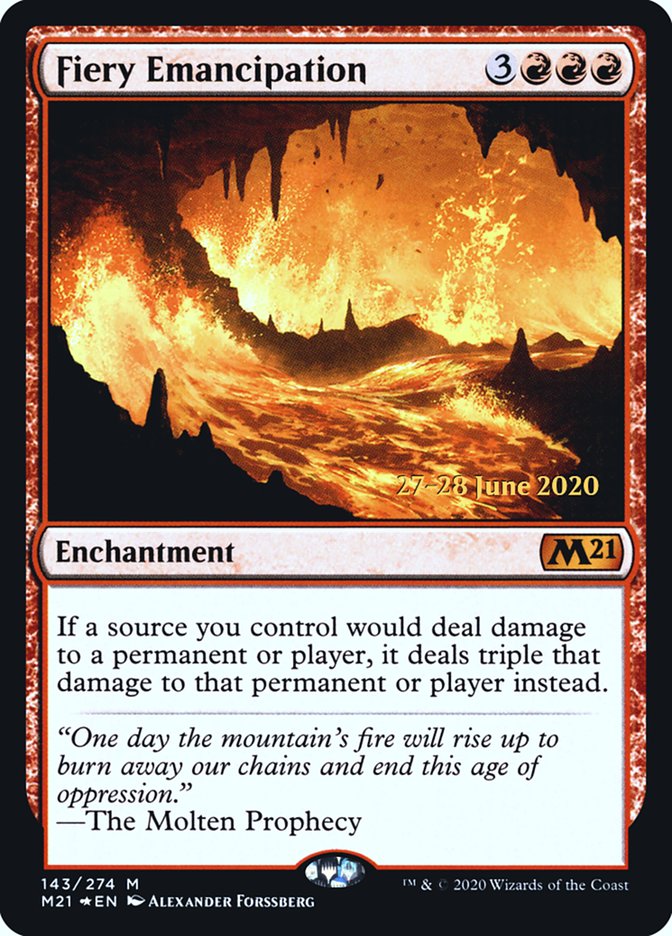 Fiery Emancipation [Core Set 2021 Prerelease Promos] | Good Games Morley