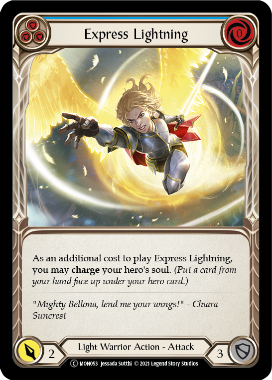 Express Lightning (Blue) [U-MON053-RF] (Monarch Unlimited)  Unlimited Rainbow Foil | Good Games Morley