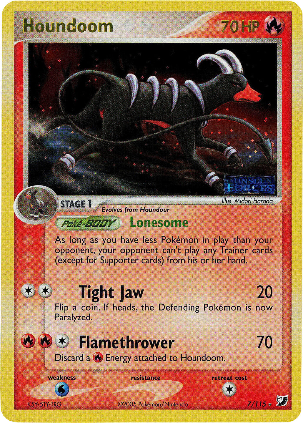 Houndoom (7/115) (Stamped) [EX: Unseen Forces] | Good Games Morley