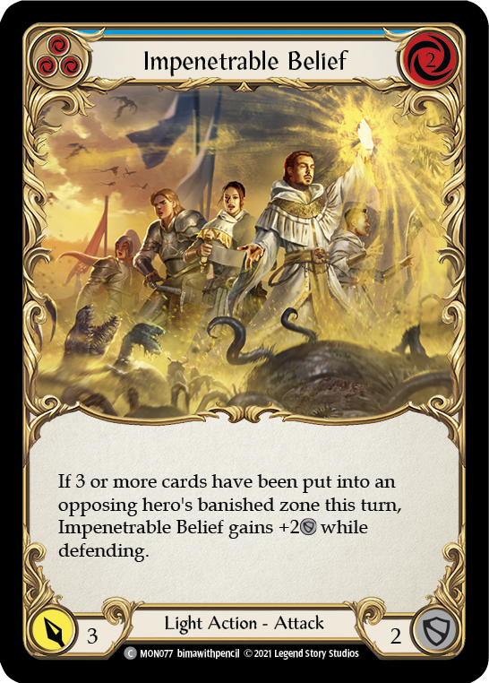 Impenetrable Belief (Blue) [MON077] (Monarch)  1st Edition Normal | Good Games Morley