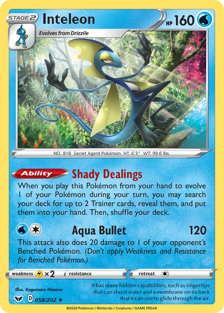 Inteleon (058/202) (Theme Deck Exclusive) [Sword & Shield: Base Set] | Good Games Morley