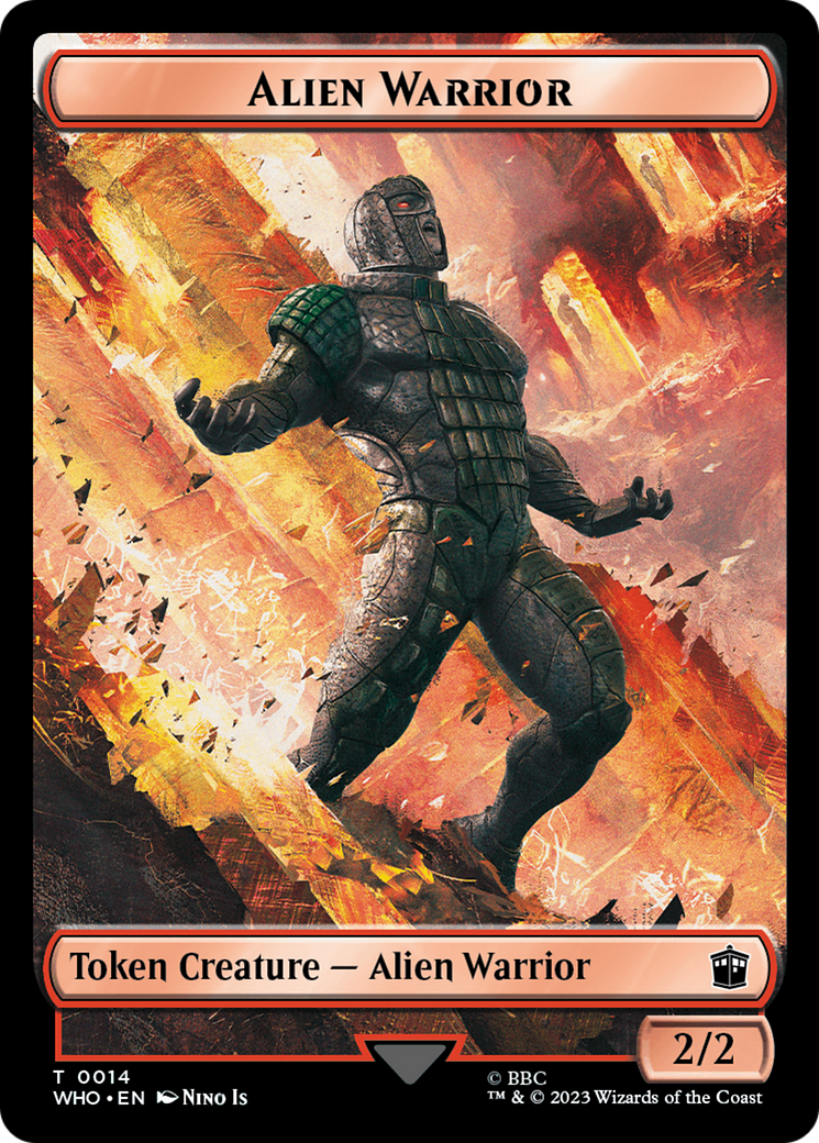 Soldier // Alien Warrior Double-Sided Token [Doctor Who Tokens] | Good Games Morley