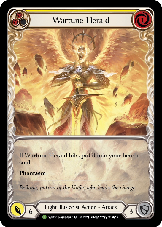 Wartune Herald (Yellow Extended Art) [FAB036] (Promo)  Rainbow Foil | Good Games Morley