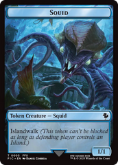 Spirit // Squid Double-Sided Token (Surge Foil) [FINAL FANTASY Commander Tokens] | Good Games Morley