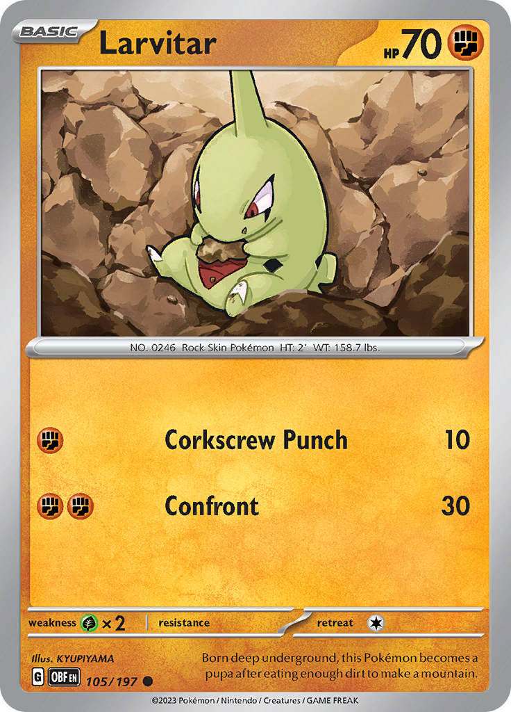 Larvitar (105/197) [Scarlet & Violet: Obsidian Flames] | Good Games Morley
