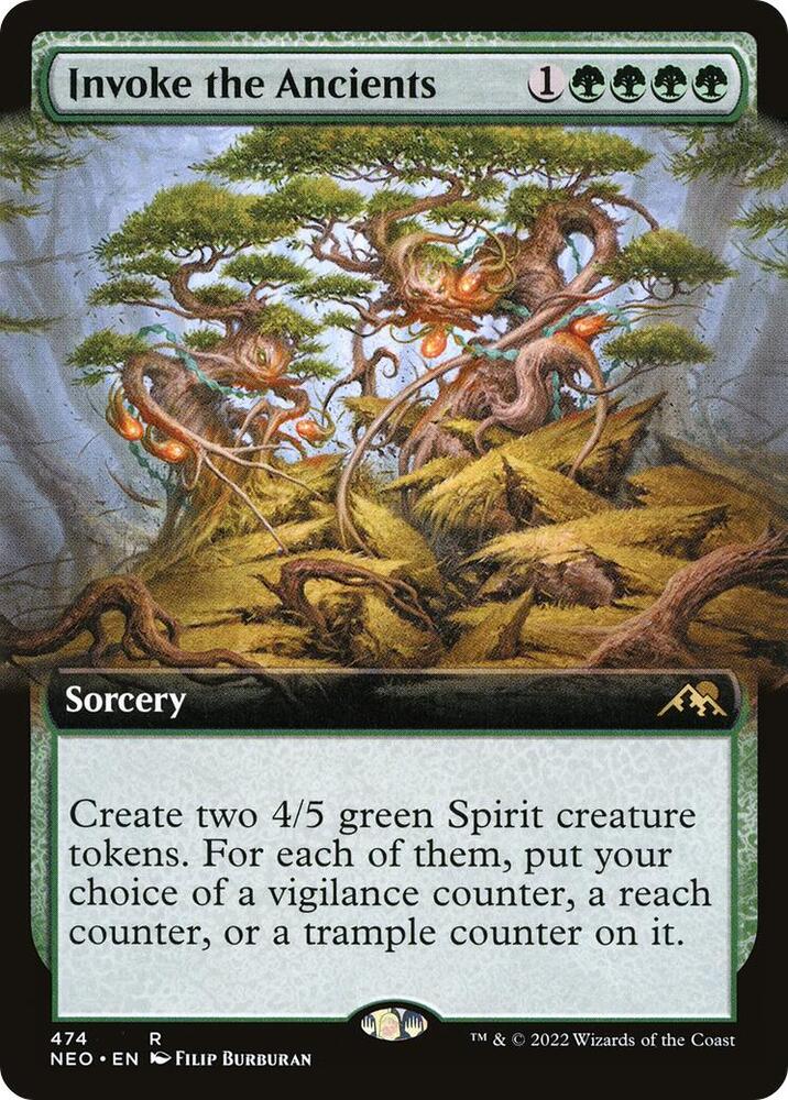 Invoke the Ancients 474/302 (Kamigawa: Neon Dynasty)  - Extended Art Foil | Good Games Morley