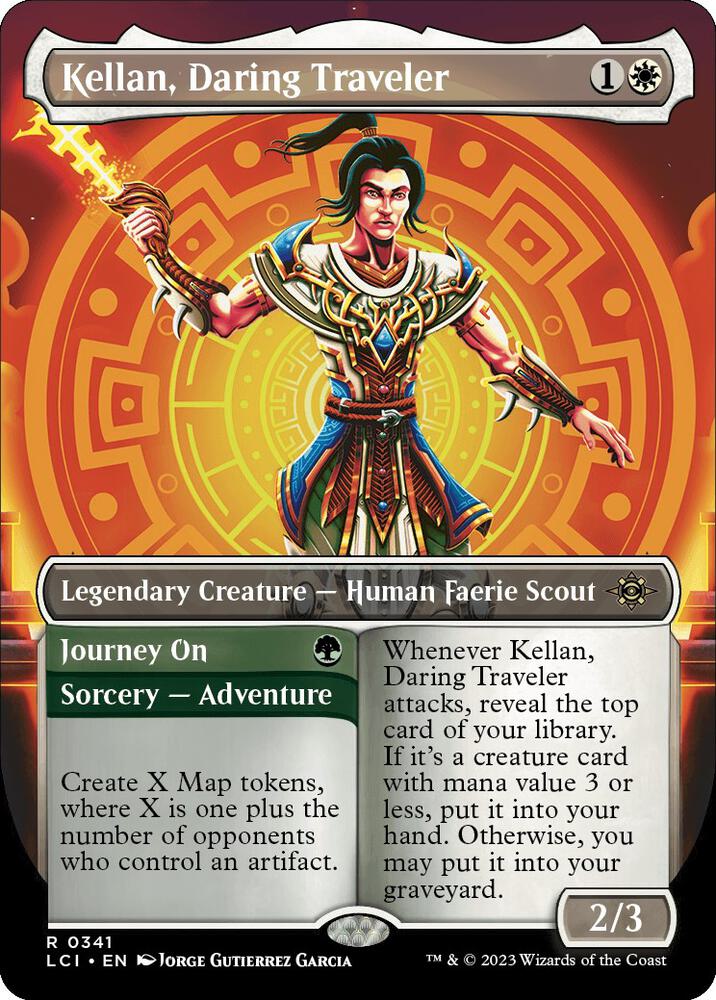 Kellan, Daring Traveler // Journey On 341/291 (The Lost Caverns of Ixalan)  - Borderless Foil | Good Games Morley