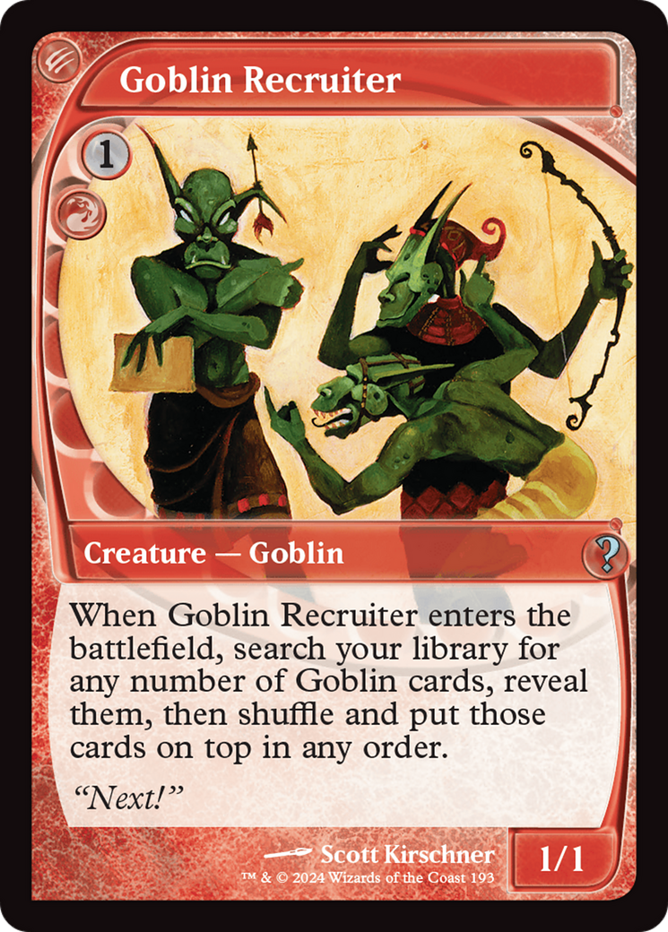 Goblin Recruiter (Future Sight) [Mystery Booster 2] | Good Games Morley