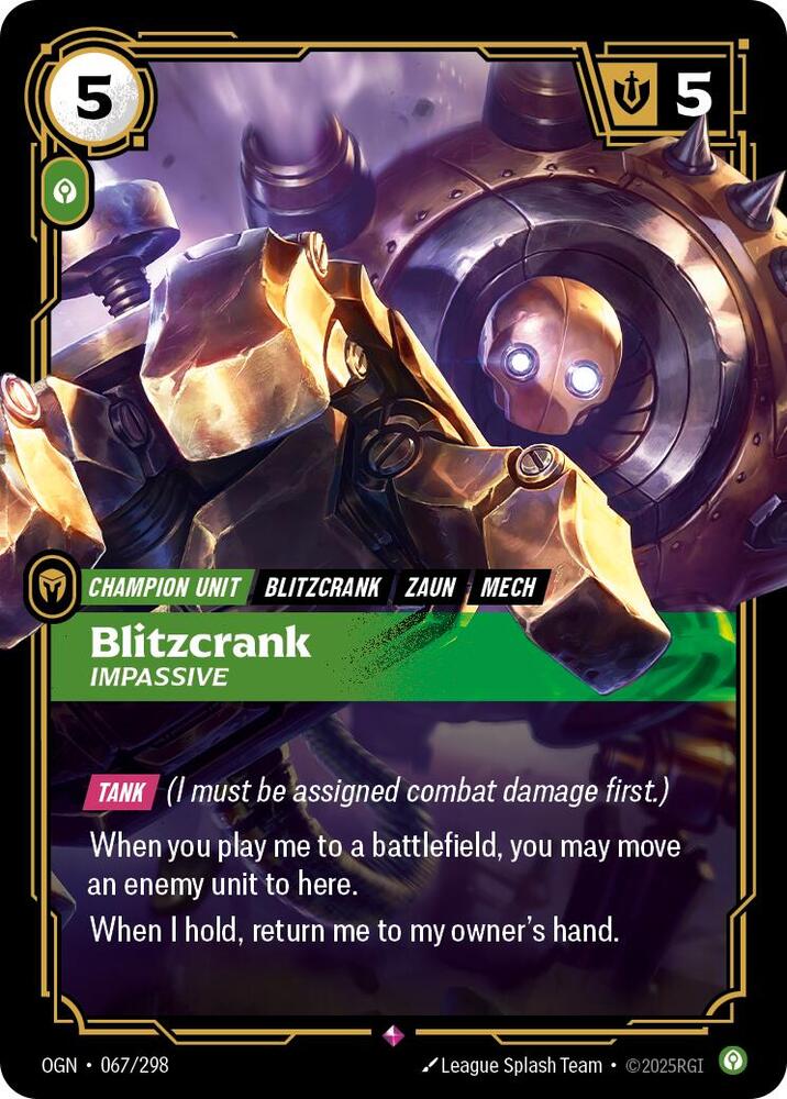 Blitzcrank - Impassive 067/298 (Origins)  - Foil | Good Games Morley