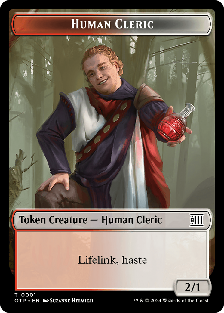 Treasure // Human Cleric Double-Sided Token [Outlaws of Thunder Junction Tokens] | Good Games Morley