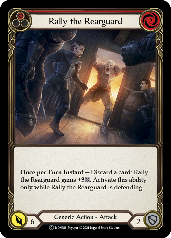 Rally the Rearguard (Red) [U-MON281-RF] (Monarch Unlimited)  Unlimited Rainbow Foil | Good Games Morley