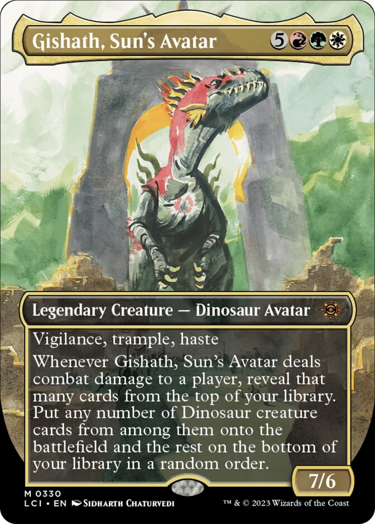 Gishath, Sun's Avatar (Borderless) [The Lost Caverns of Ixalan] | Good Games Morley