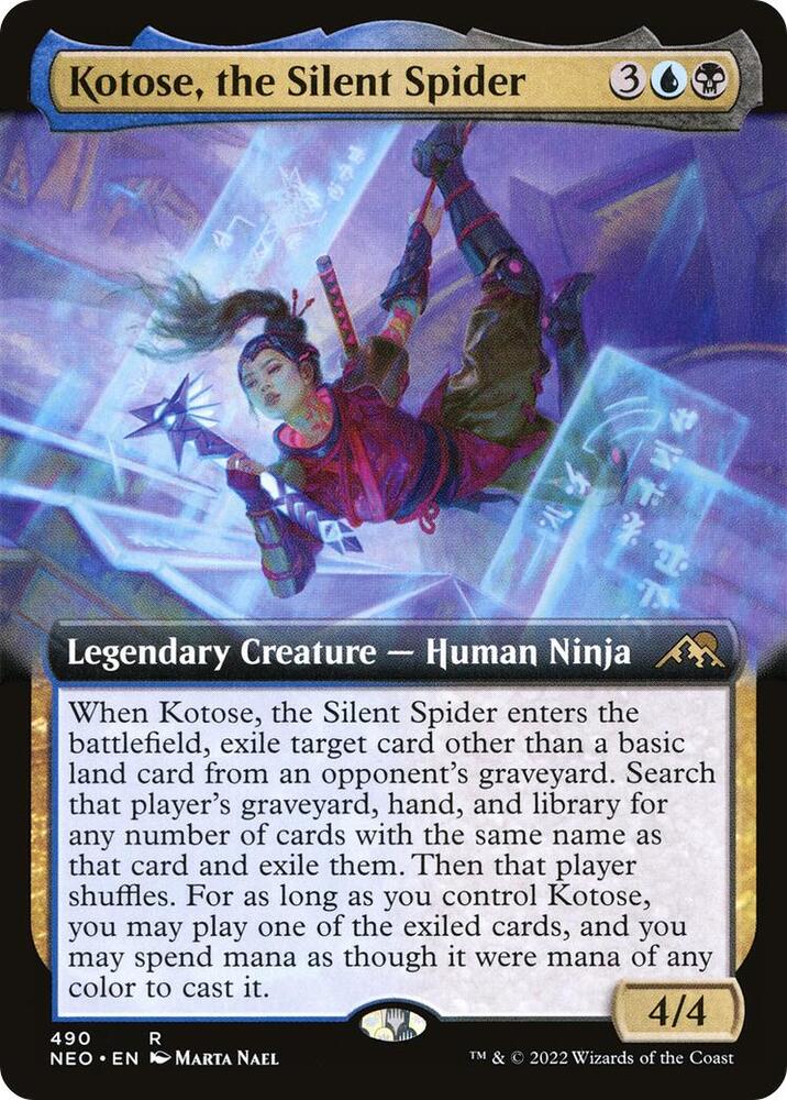 Kotose, the Silent Spider 490 (Kamigawa: Neon Dynasty)  - Extended Art | Good Games Morley