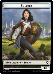 Human // Soldier Double-Sided Token [Bloomburrow Commander Tokens] | Good Games Morley
