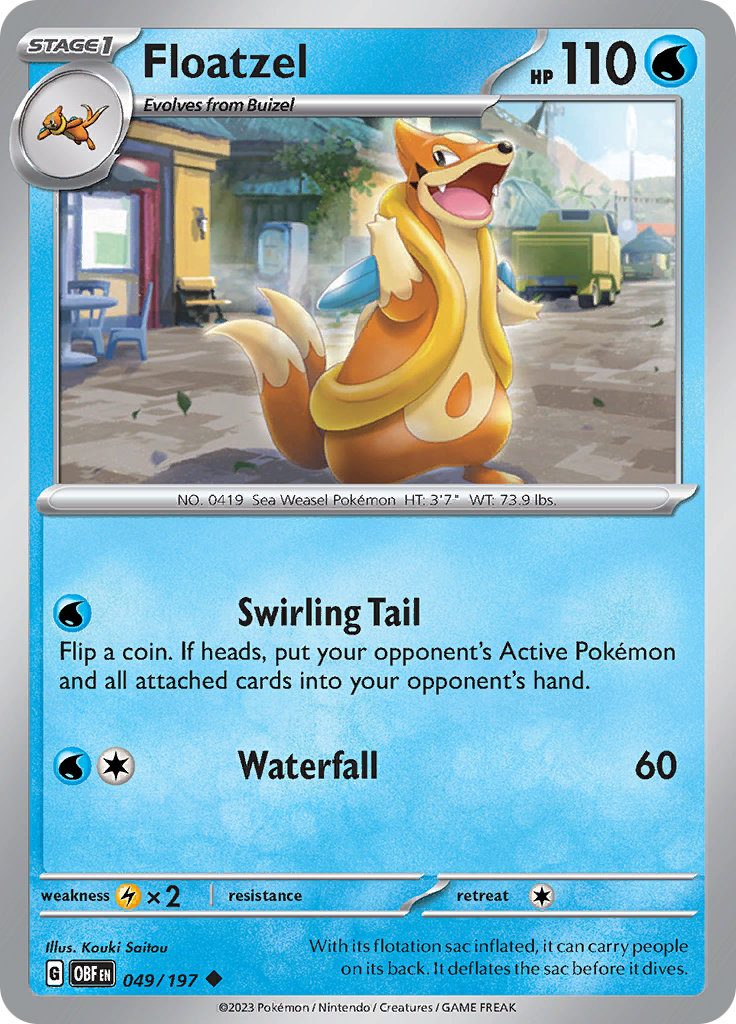 Floatzel (049/197) [Scarlet & Violet: Obsidian Flames] | Good Games Morley