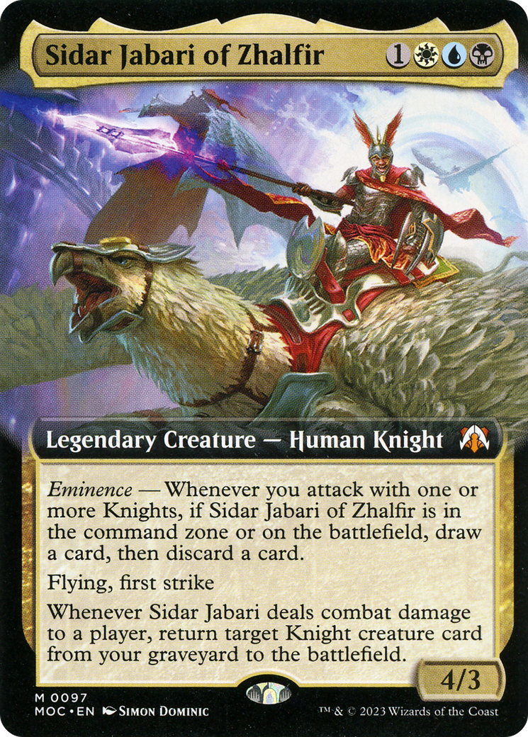 Sidar Jabari of Zhalfir (Extended Art) [March of the Machine Commander] | Good Games Morley