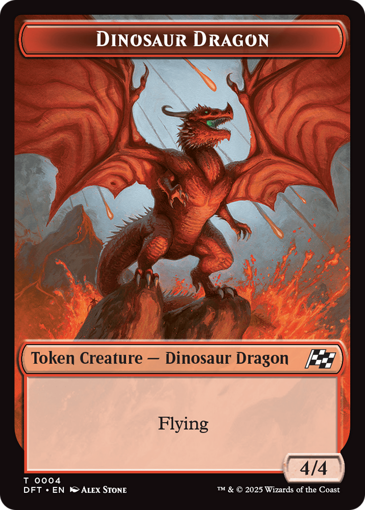 Dinosaur Dragon // Treasure Double-Sided Token [Aetherdrift Tokens] | Good Games Morley