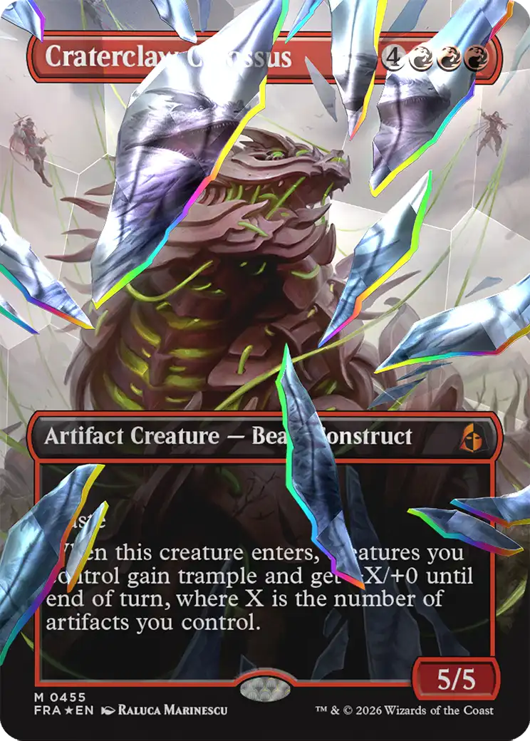 Craterclaw Colossus (Borderless) (Facet Foil) [Reality Fracture] | Good Games Morley