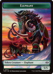 Elephant // Treasure Double-Sided Token [Tarkir: Dragonstorm Tokens] | Good Games Morley