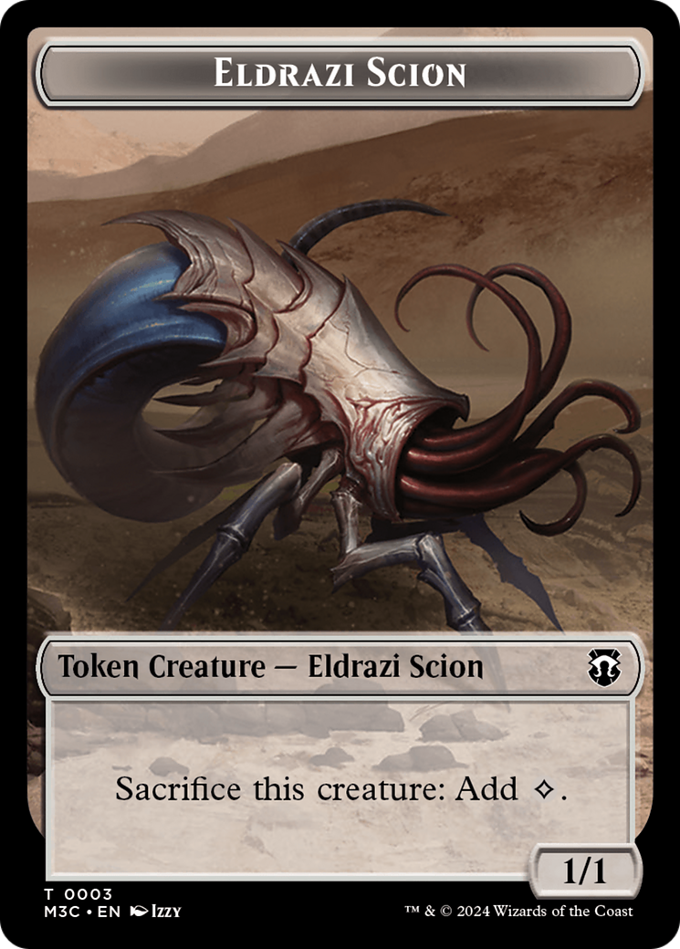 Eldrazi Spawn (Ripple Foil) // Eldrazi Scion Double-Sided Token [Modern Horizons 3 Commander Tokens] | Good Games Morley