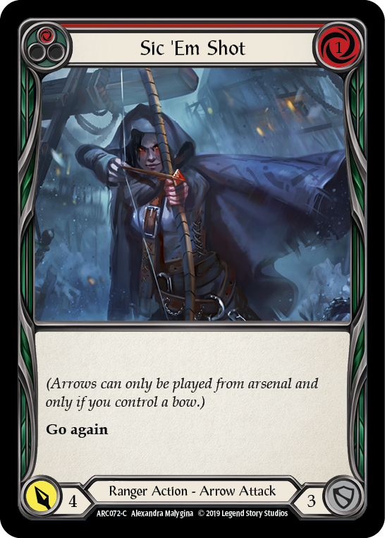Sic 'Em Shot (Red) [ARC072-C] (Arcane Rising)  1st Edition Normal | Good Games Morley