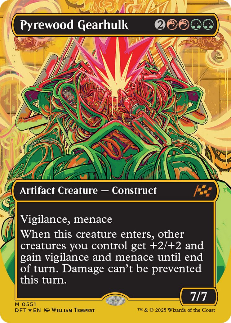 Pyrewood Gearhulk (Borderless) (First-Place Foil) [Aetherdrift] | Good Games Morley