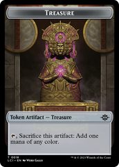 Treasure (0018) // Dinosaur (0001) Double-Sided Token [The Lost Caverns of Ixalan Tokens] | Good Games Morley
