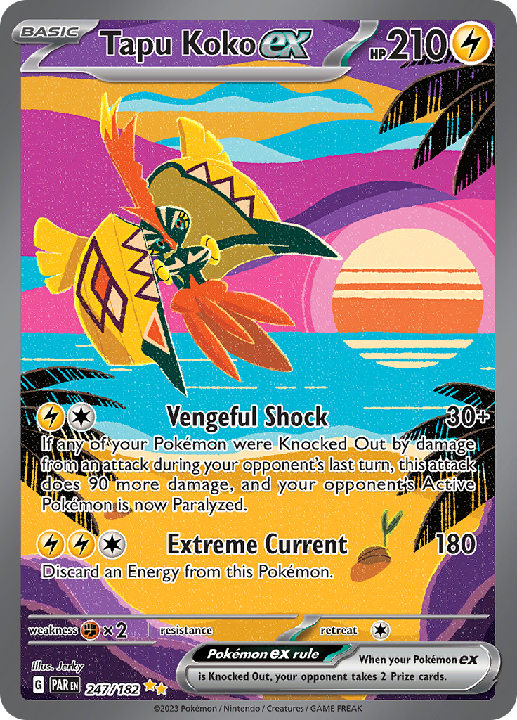 Tapu Koko ex (247/182) [Scarlet & Violet: Paradox Rift] | Good Games Morley