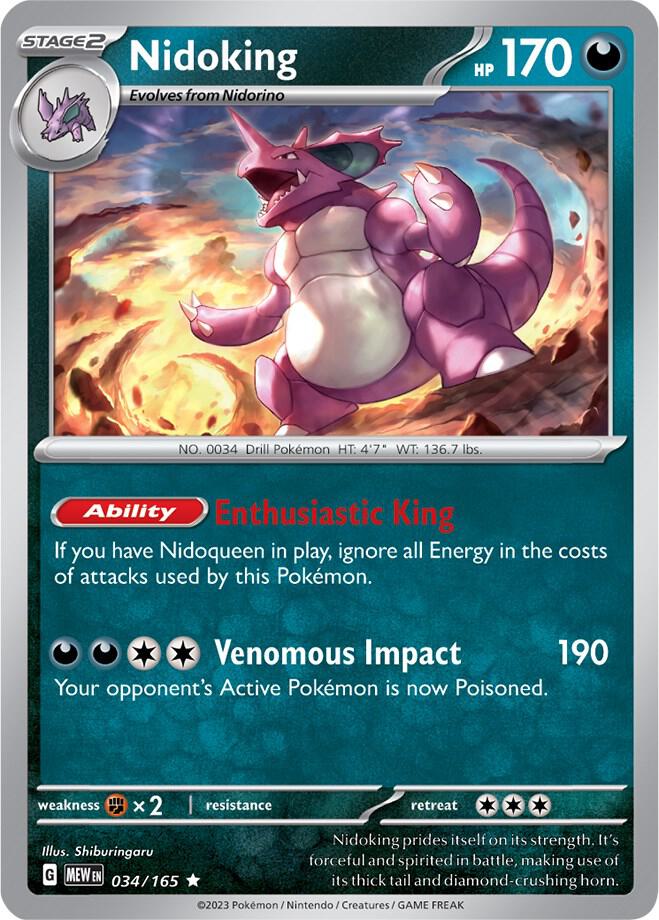 Nidoking 034/165 (SV: Scarlet & Violet 151)  - Holofoil | Good Games Morley