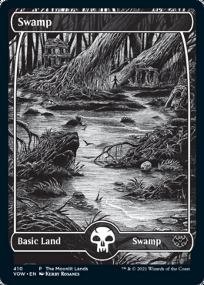 Swamp (The Moonlit Lands) (Foil Etched) [Innistrad: Crimson Vow Promos] | Good Games Morley