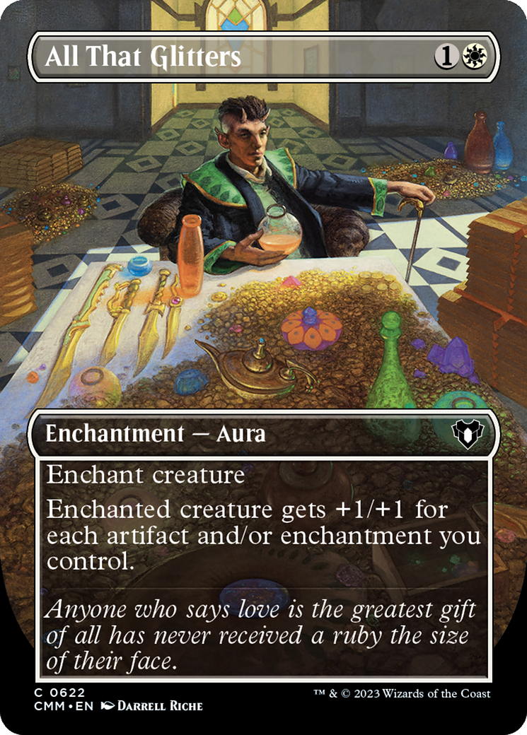 All That Glitters (Borderless Alternate Art) [Commander Masters] | Good Games Morley