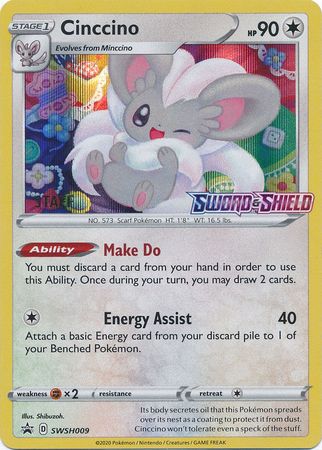 Cinccino (SWSH009) (Staff Prerelease Promo) [Sword & Shield: Black Star Promos] | Good Games Morley