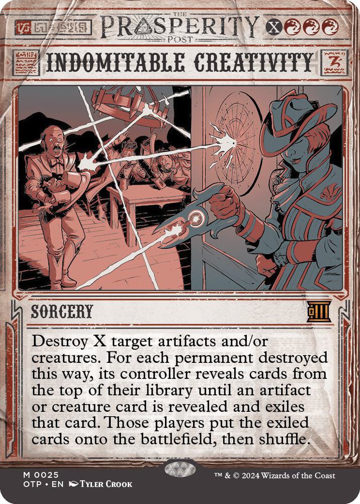 Indomitable Creativity 25/65 (Outlaws of Thunder Junction: Breaking News)  - Showcase Foil | Good Games Morley