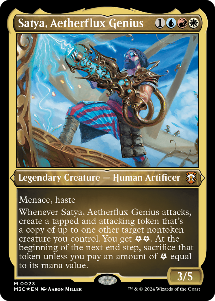 Satya, Aetherflux Genius (Foil Etched) [Modern Horizons 3 Commander] | Good Games Morley