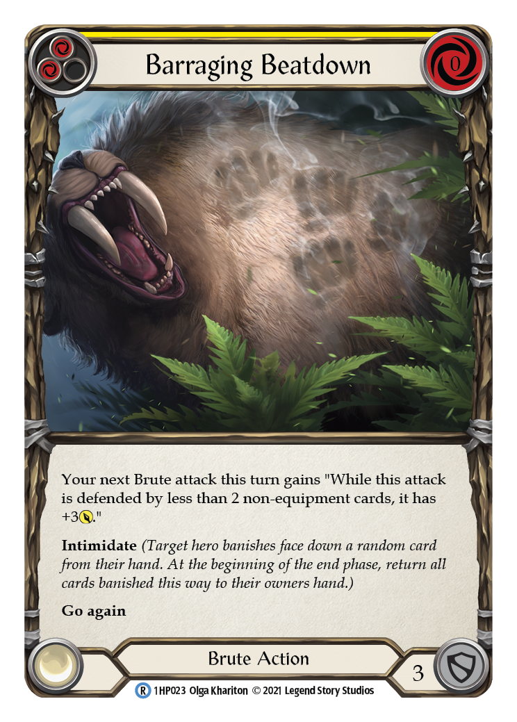 Barraging Beatdown (Yellow) [1HP023] (History Pack 1) | Good Games Morley