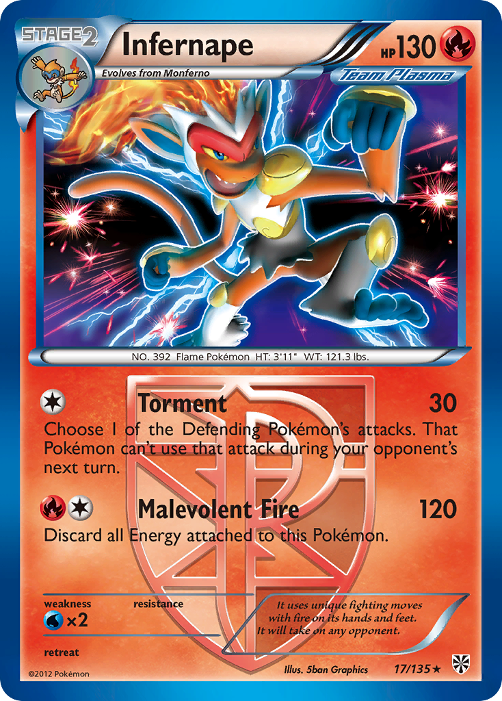 Infernape (17/135) [Black & White: Plasma Storm] | Good Games Morley