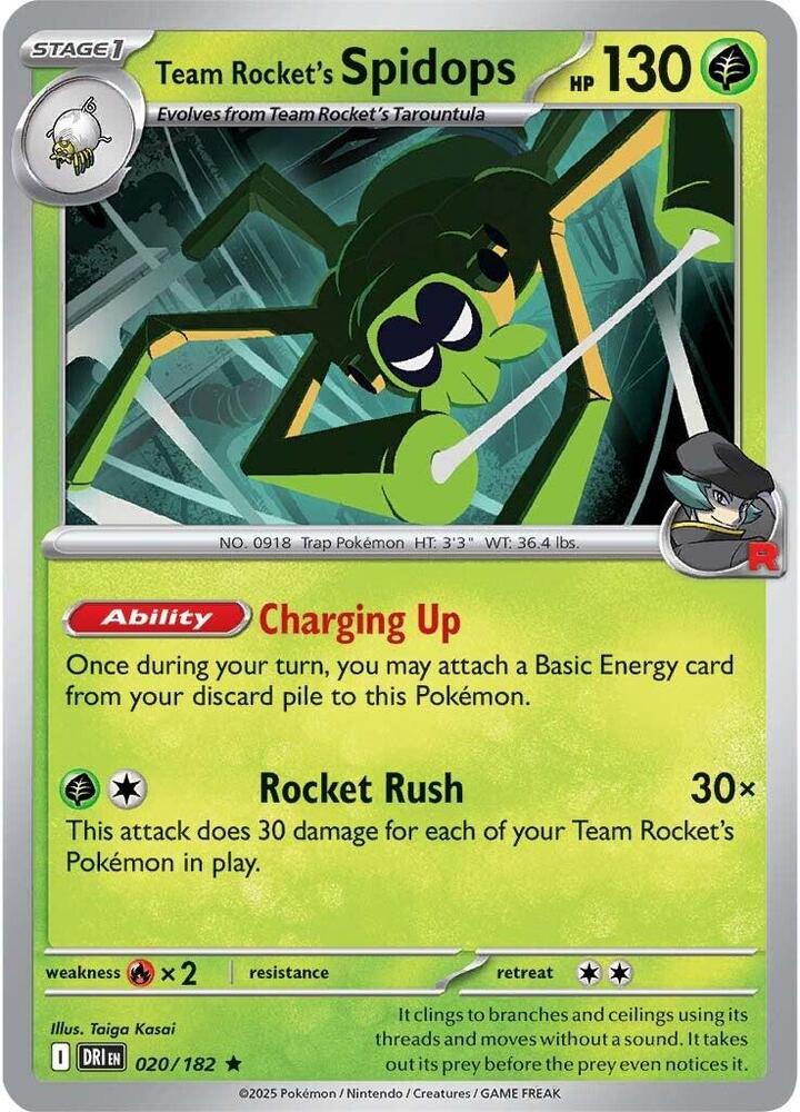 Team Rocket's Spidops 020/182 (SV10: Destined Rivals)  - Holofoil | Good Games Morley