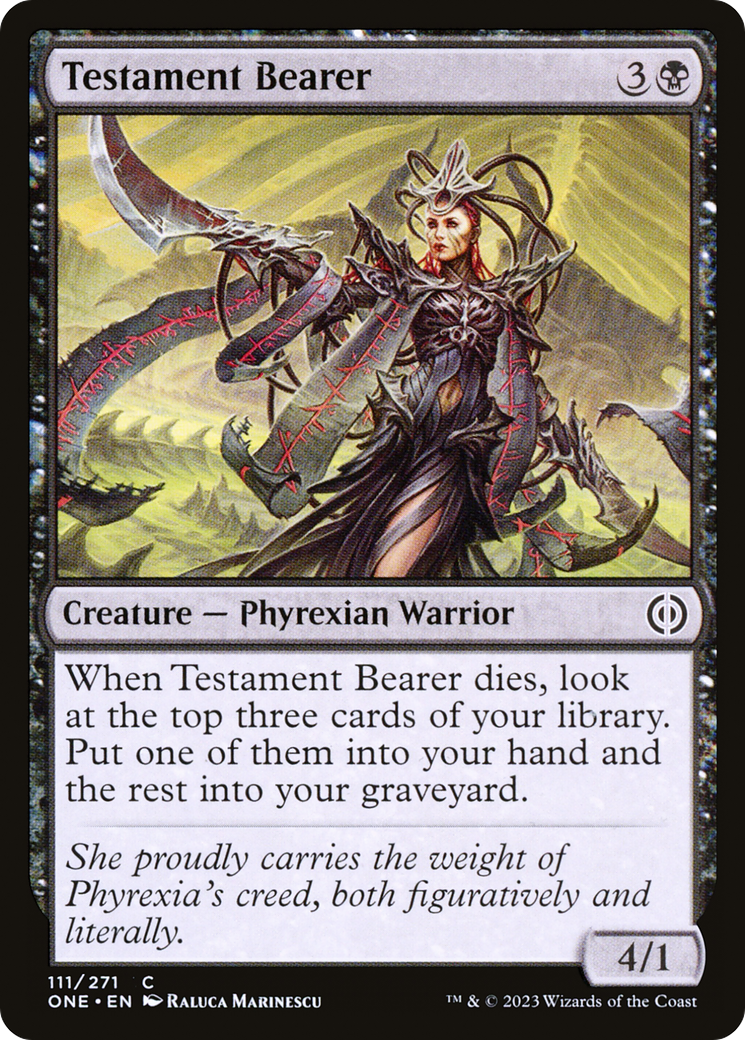 Testament Bearer [Phyrexia: All Will Be One] | Good Games Morley