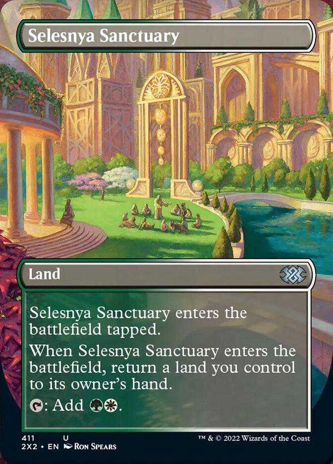 Selesnya Sanctuary (Borderless Alternate Art) [Double Masters 2022] | Good Games Morley