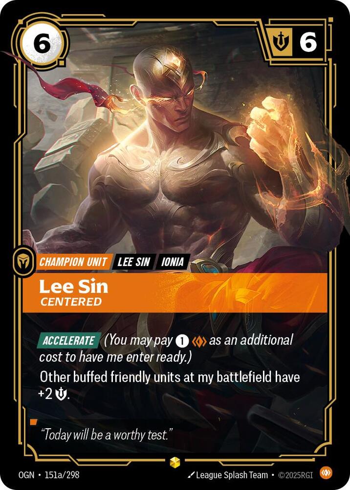 Lee Sin - Centered 151a/298 (Origins)  - Foil | Good Games Morley