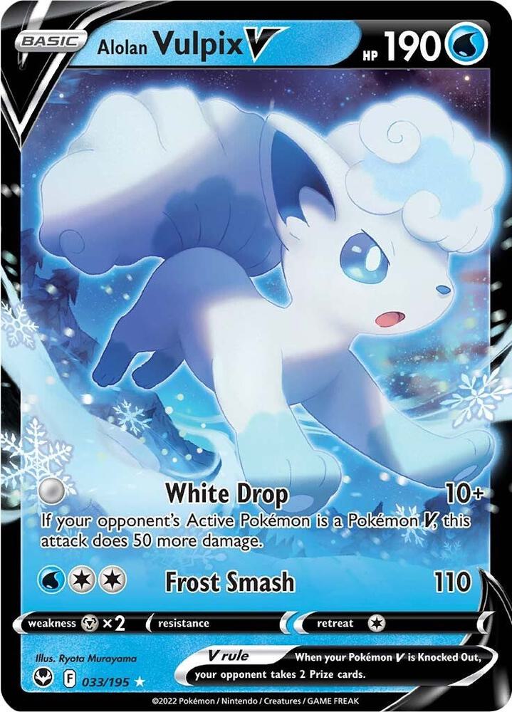 Alolan Vulpix V 033/195 (SWSH12: Silver Tempest)  - Holofoil | Good Games Morley