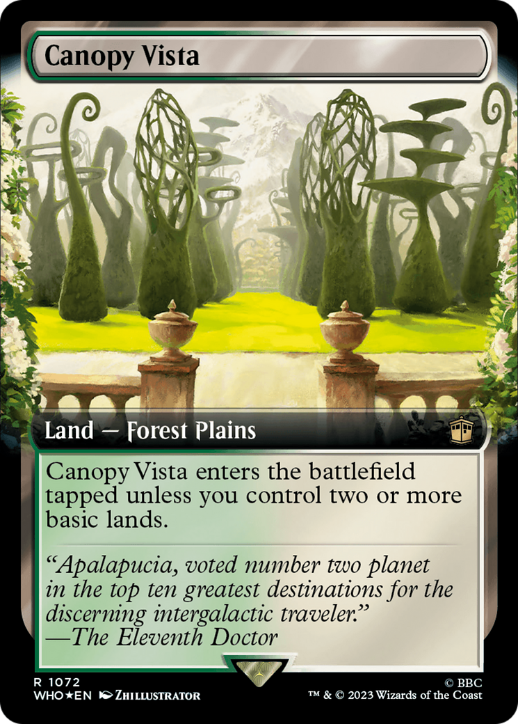 Canopy Vista (Extended Art) (Surge Foil) [Doctor Who] | Good Games Morley
