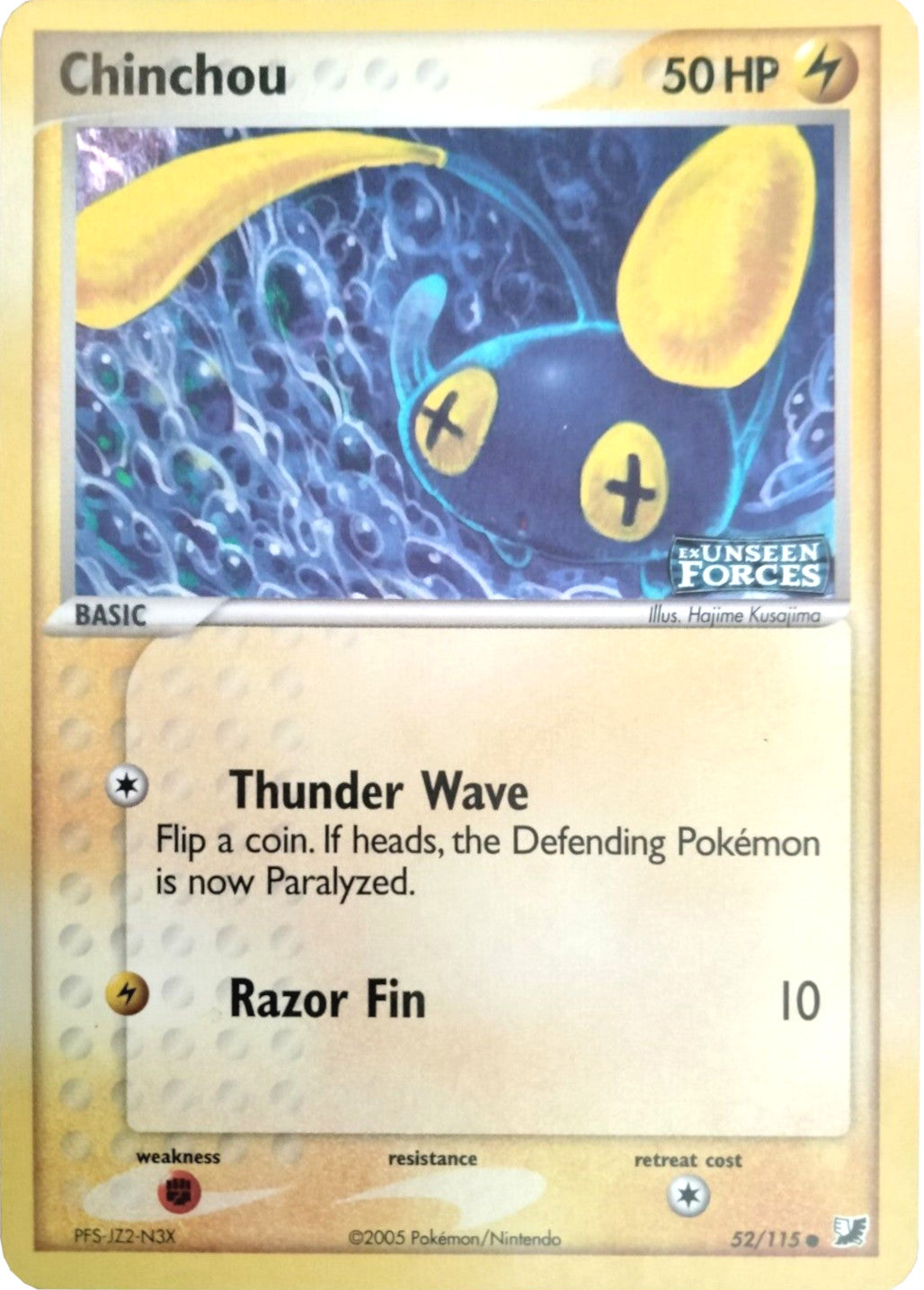 Chinchou (52/115) (Stamped) [EX: Unseen Forces] | Good Games Morley