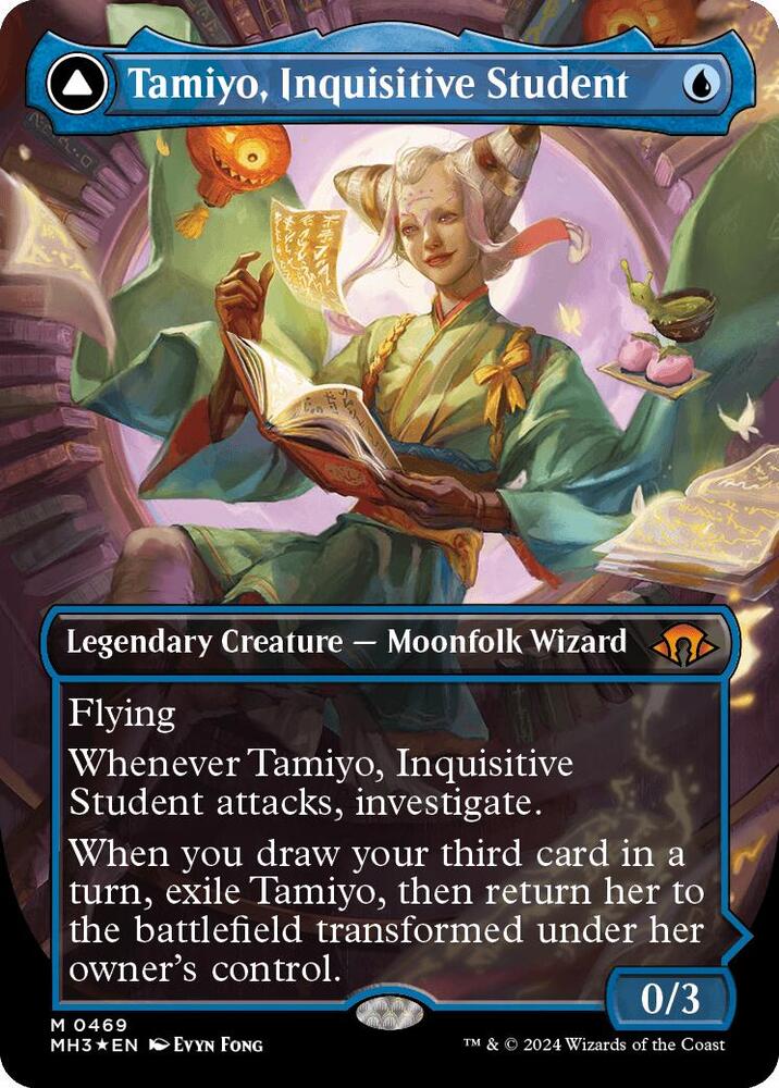 Tamiyo, Inquisitive Student // Tamiyo, Seasoned Scholar 469/319 (Modern Horizons 3)  - Borderless Textured Foil | Good Games Morley