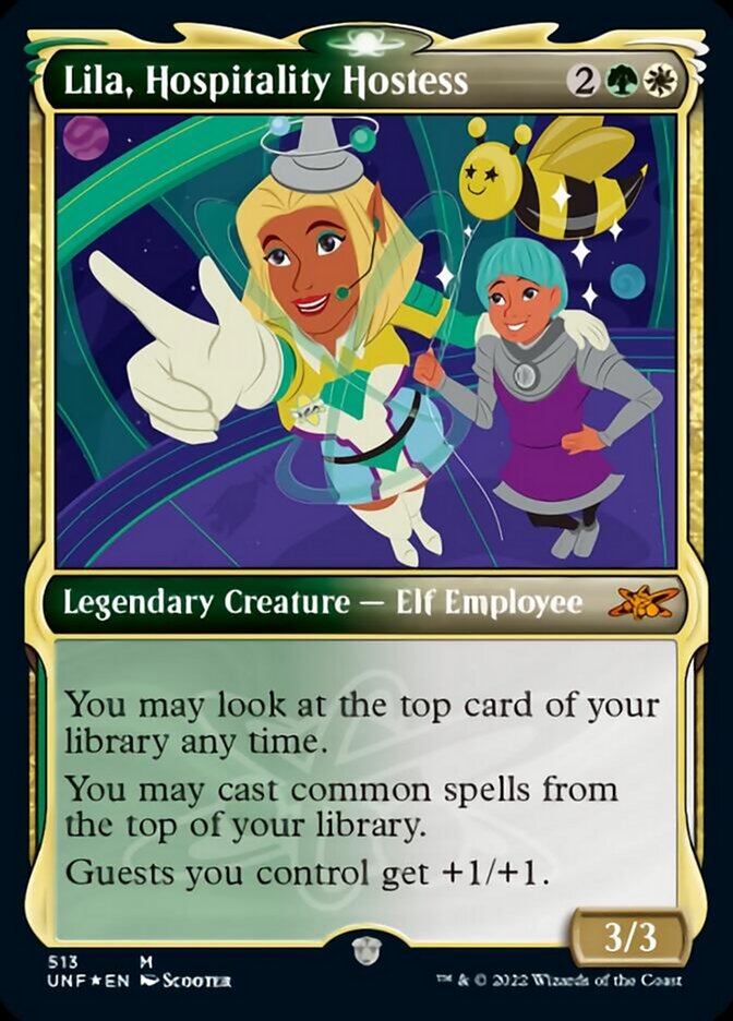 Lila, Hospitality Hostess (Showcase) (Galaxy Foil) [Unfinity] | Good Games Morley